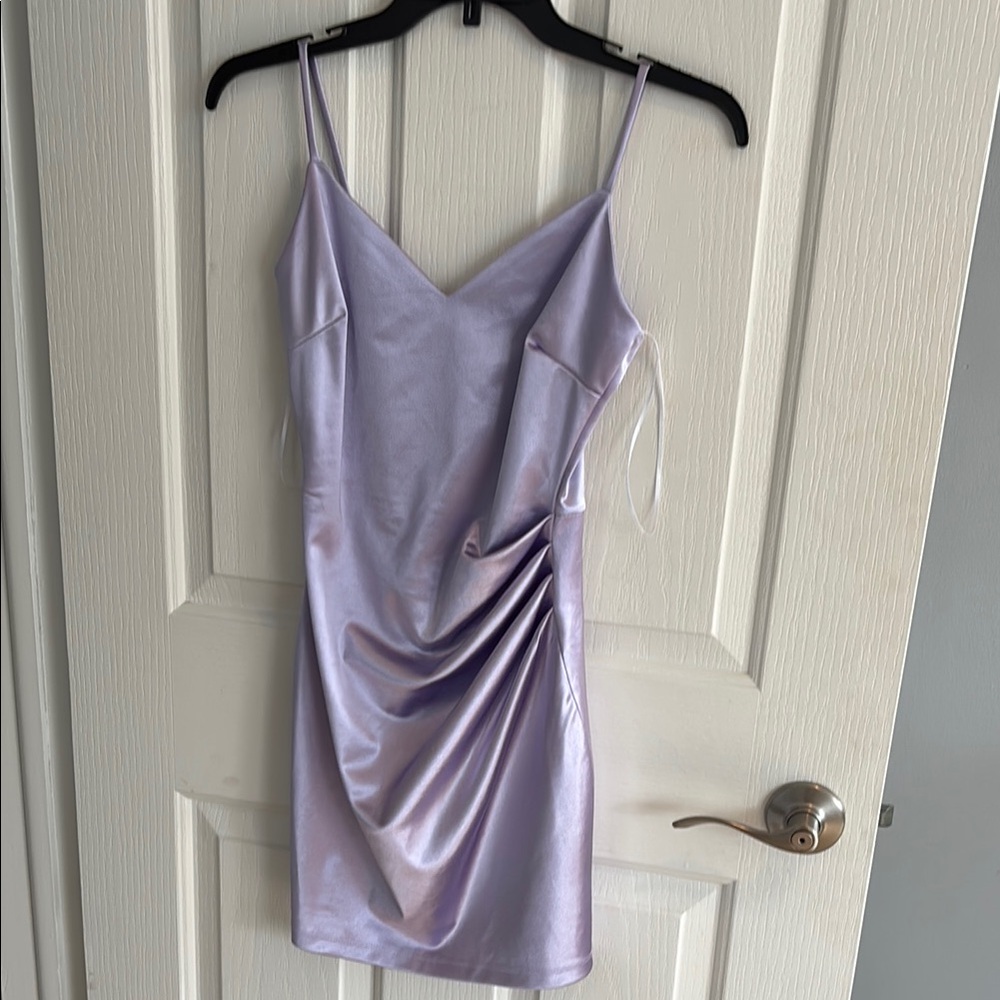 XS Satin dress- deep lavendar dress